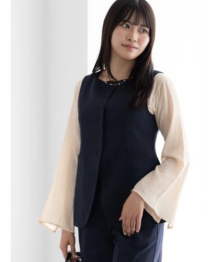 Te chichi スクエアネックジレ【AOYAMA FASHION ASSOCIATION × Te chichi】 ネイビー