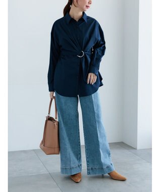 Te chichi ワイドデニムパンツ サックスブルー