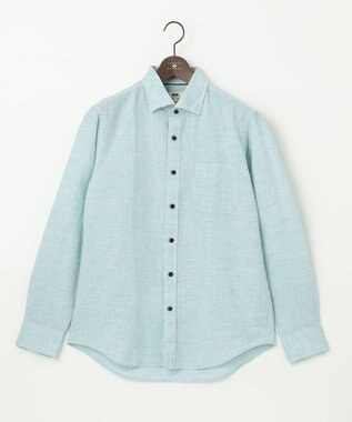 JOSEPH ABBOUD 【キングサイズ・カラー豊富/サステイナブル】リヨセルリネンサッカーシャツ グリーン系