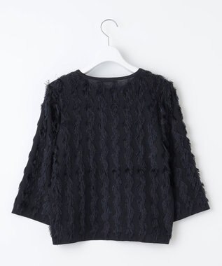 自由区 L 【洗える】カットジャガード ニット ネイビー