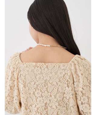 earth music&ecology フラワーレースブラウス Beige