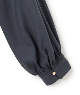 23区 【CLASSY.10月号掲載/洗える】TWマットクロス ペプラム ブラウス ネイビー系