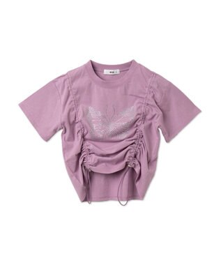 WEGO バタフライドロストラインストーンT ピンク