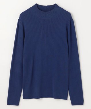 ANY 【洗濯機可】ランダムリブハイネックニット ロイヤルブルー