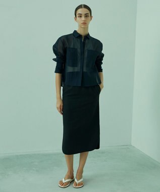 BEIGE， MAPLE / ボクシーブラウス Navy