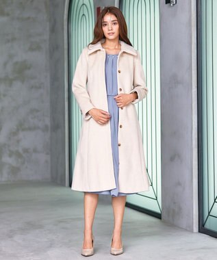 Tiaclasse 【洗える】タックパールワンピース ブルー