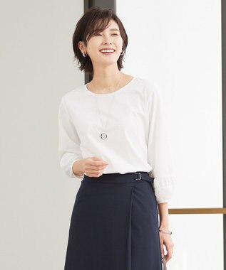  コンビジャージー ギャザースリーブ カットソー