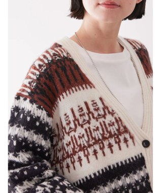 AMERICAN HOLIC フェアアイル柄ニットカーディガン Brown