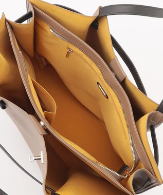 LA BAGAGERIE コンビカラーA4トートバッグ ダークグレージュ