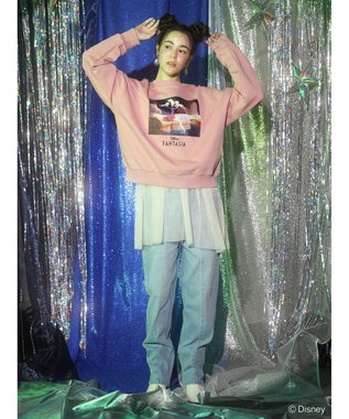 Green Parks ＦＡＮＴＡＳＩＡ／プリント裏毛プルオーバー Pink