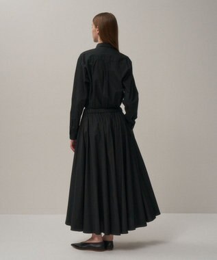 ATON NATURAL DYED COTTON LAWN | ギャザースカート BLACK