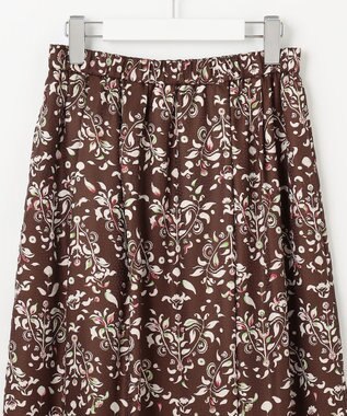 自由区 S 【ウエストゴム・洗える】ERICAパネルプリント スカート ココア系