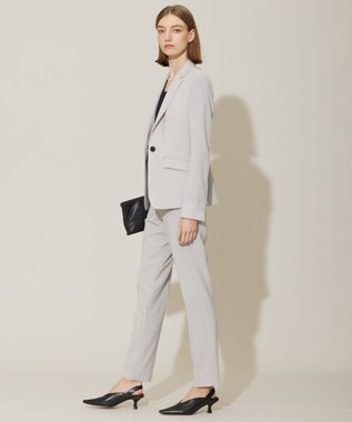 ICB L 【接触冷感・速乾・防シワ・洗える】 レーヨンライクトロ テーラードジャケット ライトグレー系