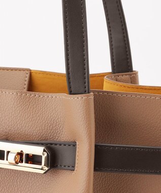 LA BAGAGERIE コンビカラーA4トートバッグ ダークグレージュ