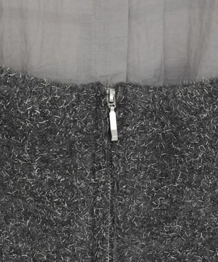 Green Parks ＳＥＴ２点ラメシャギービスチェ＋シャツ Charcoal Gray