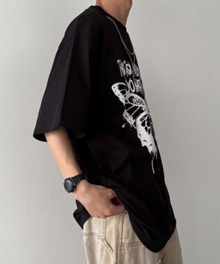 WEGO アクセ付きハードグラフィックT（SS） ブラック