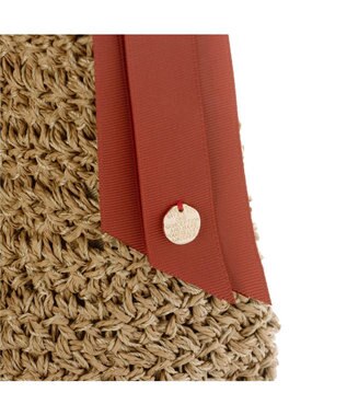 UNBILLION カシュカシュ cachecache / 下がりグログラン地柄編みトート カゴバッグ レッド