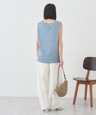 AMERICAN HOLIC ダブルZIPシャギーニットベスト Sax