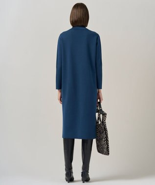 ICB 【洗える】 シルキーウールダブルフェイス ハイネックニットワンピース ブルーグレー