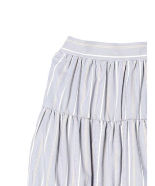 AMERICAN HOLIC ティアードギャザースカート Stripe Sax