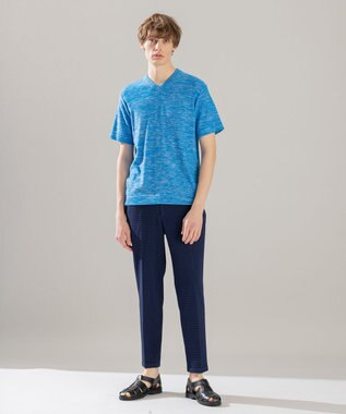 JOSEPH HOMME シャイニースラブブークレ ニットTシャツ ターコイズブルー系