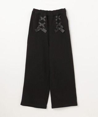 ANY KIDS レースアップ 裏シャギーワイドパンツ ブラック