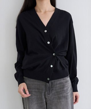 UNFILO L UVモイスト 2WAYカーディガン ブラック