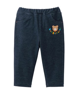MIKI HOUSE HOT BISCUITS 【80-120cm】 パステルロゴ ストレッチパンツ 紺