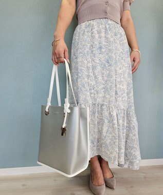 style code 【MERCURYDUO/マーキュリーデュオ】メタルアイレット　縦長トートバッグ 推し活ラージバッグ 縦長ショルダーバッグ シルバー