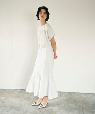 GRACE CONTINENTAL ミディマーメイドスカート ホワイト