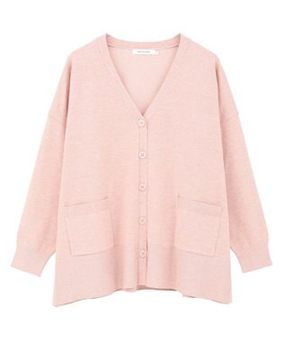 AMERICAN HOLIC 【WEB限定】バイパチVネックルーズカーディガン Pink