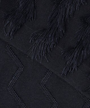 自由区 【洗える】カットジャガード ニット ネイビー