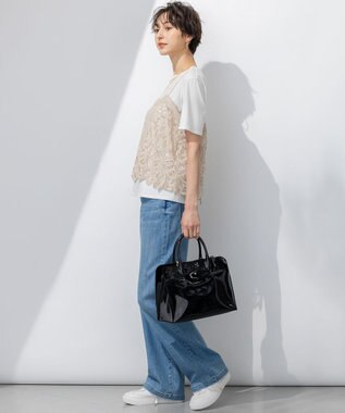 23区 【接触冷感】23区DENIM サマー ストレート ワイド パンツ スカイブルー系