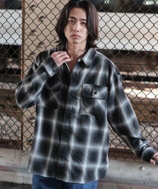 WEGO 【ユニセックス着用ITEM/SMLサイズ展開】オンブレチェックシャツ（LS） 柄1