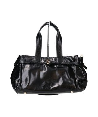 INTER-CHAUSSURES 【CHRISTIAN VILLA】ミディアムサイズレザーハンドバッグ ブラック