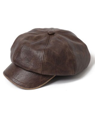 WEGO ヴィンテージPUキャスケット ブラウン