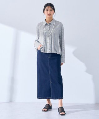 YECCA VECCA ハイウエストデニムスカート Dark Indigo