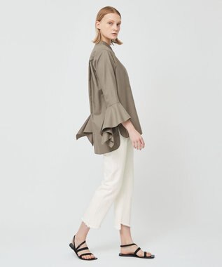 BEIGE， PERSIMMON / バンドカラーシャツ Slate