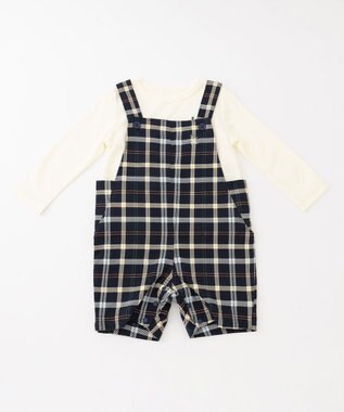 組曲 KIDS 【80-90cm】Check 長袖オーバーオール ネイビー系5