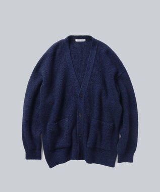 WHITE MAILS 【UNISEX】WASHI&MOHAIR RIB KNIT OVERSIZED カーディガン ブルー