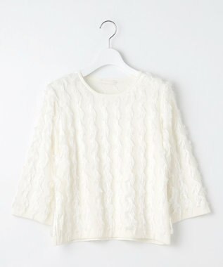 【洗える】カットジャガード ニット