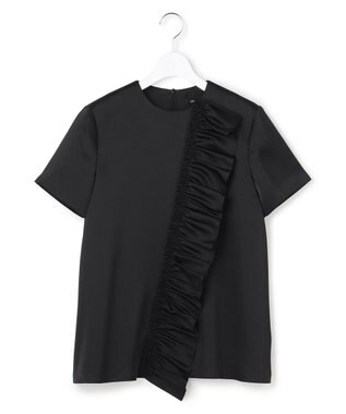 23区 L 【APPLAUDIR】クリアダブルサテン フリルデザイン ブラウス