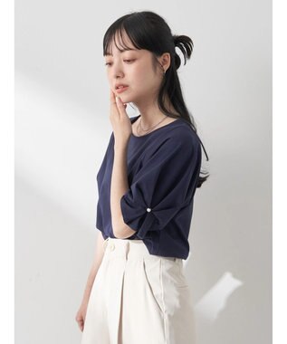 earth music&ecology タックスリーブプルオーバー Navy