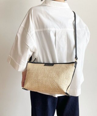 Hekhèr Le Style de Vie 【日本製 】ジュート×牛革 ショルダーバッグ ブラック