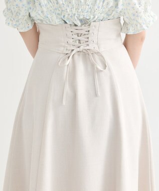 earth music&ecology バックレースアップスカート Light Beige