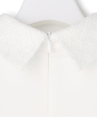 ICB L 【WEB限定カラーあり】マラボーテＷジョーゼット ボウタイ付きシャツカラートップス オフホワイト×レース襟［WEB限定］
