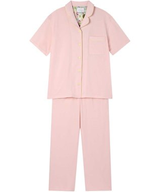 une nana cool 【綿100%】スビン天竺 半袖開襟パジャマ MADE WITH LIBERTY FABRIC ピンク