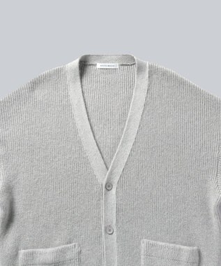 WHITE MAILS 【UNISEX】WASHI&MOHAIR RIB KNIT OVERSIZED カーディガン ライトグレー