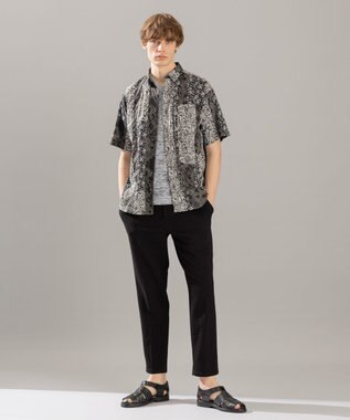 JOSEPH HOMME シャイニースラブブークレ ニットTシャツ ライトグレー系