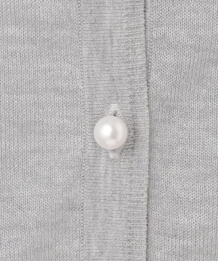 自由区 【WEB限定・洗える】シアーカーデ×ジャージードレス セット ライトグレー(ラメ)×ネイビー